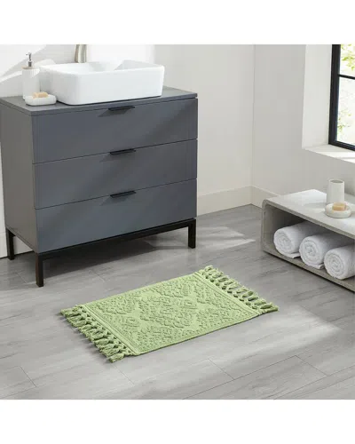 Jean Pierre New York Ricardo Cotton Fringe Bath Rug Set In Green