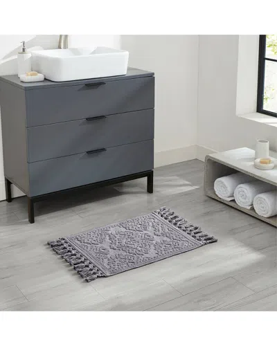 Jean Pierre New York Ricardo Cotton Fringe Bath Rug Set In Gray