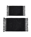 Jean Pierre New York Ricardo Fringe Cotton 2-piece Bath Rug Set In Black