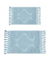 Jean Pierre New York Ricardo Fringe Cotton 2-piece Bath Rug Set In Blue
