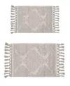 Shop Jean Pierre New York Ricardo Fringe Cotton 2-pc. Bath Rug Set In Light Grey