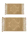 Jean Pierre New York Ricardo Fringe Cotton 2-piece Bath Rug Set In Linen