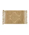Jean Pierre New York Ricardo Fringe Cotton Bath Rug 27" X 52" In Beige