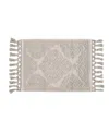 Shop Jean Pierre New York Ricardo Fringe Cotton Bath Rug 17" X 31" In Gray