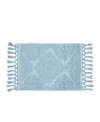 Shop Jean Pierre New York Ricardo Fringe Cotton Bath Rug 21"x 41" In Blue