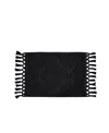 Jean Pierre New York Ricardo Fringe Cotton Bath Rug 27" X 52" In Black