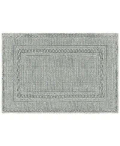 Jean Pierre Racetrack Cotton Stonewash Bath Rugs Bedding In White