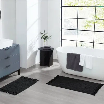 Jean Pierre Ricardo 2 Piece Bath Rug Set In Black