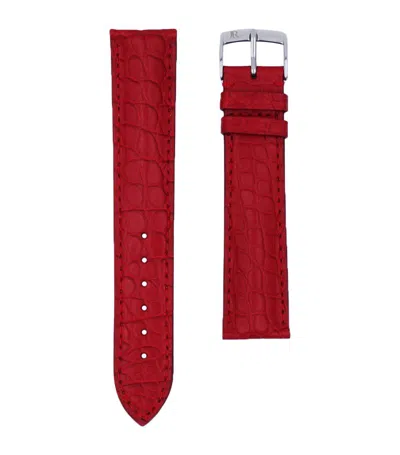 Jean Rousseau Classic 3.5 Alligator Leather Watch Strap (14mm) In Red