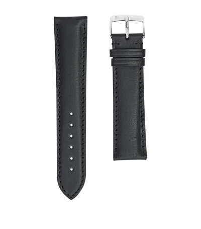 Jean Rousseau Classic 3.5 Vegetable-tanned Leather Watch Strap In Black