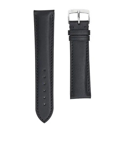 Jean Rousseau Classic 3.5 Vegetable-tanned Leather Watch Strap In Black