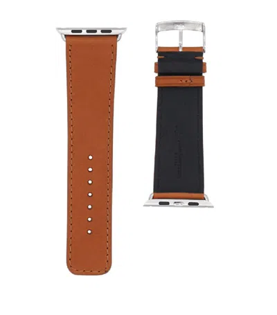 Jean Rousseau Leather Apple Watch Strap (42mm) In Brown