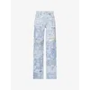 Jean Vintage Womens Sample Deconstructed Denim Jeans Blue In Blue