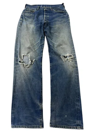 Pre-owned Jean X Levis Vintage 1993 Levis 501 Big E Selvedge Distressed Ripped Jean