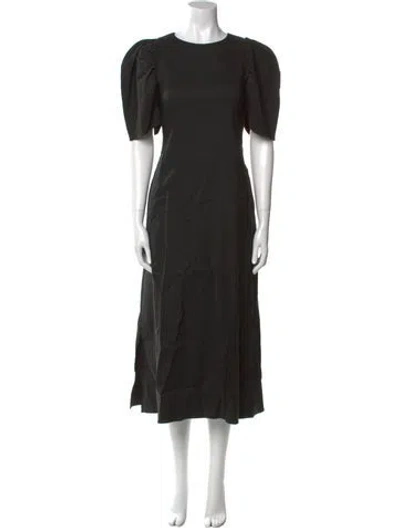Pre-owned Jeana Sohn Crew Neck Long Dress In Black