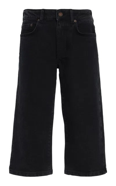 Jeanerica Capri Stretch Straight-leg Jeans In Black