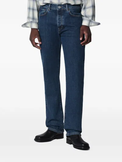 Jeanerica Casual Mid-rise Straight-leg Jeans In Blue