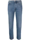 Jeanerica Classic High-waisted Cropped Jeans In Blau