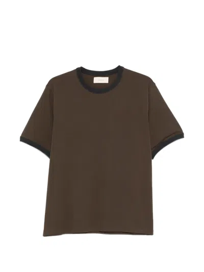 Jeanerica Contrast-trim T-shirt In Brown
