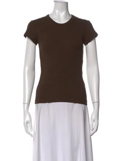 Pre-owned Jeanerica Crew Neck Short Sleeve T-shirt In Brown