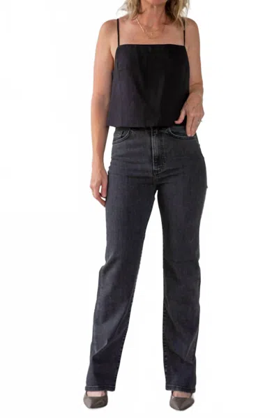 Jeanerica Eiffel High Rise Jeans In Used Black