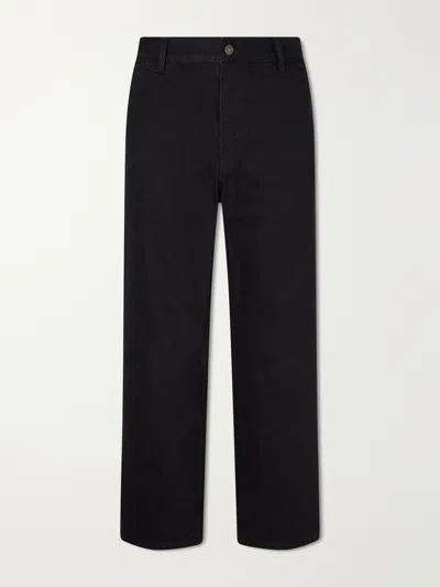 Jeanerica Genua Straight-leg Cotton-blend Chino Trousers In Black