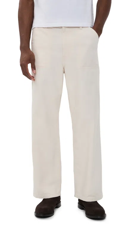Jeanerica Genua Worker Chino Pants Chevron Ecru In White