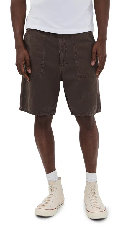 Jeanerica Genua Worker Chino Shorts 8 Chevron Brown