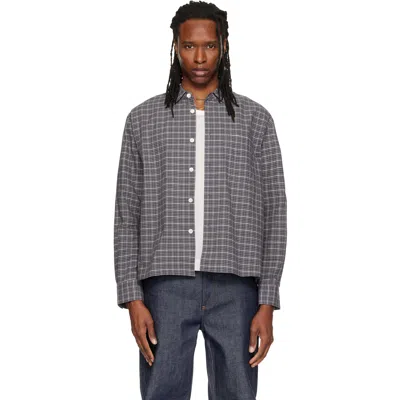 Jeanerica Gray Juan Shirt In Anthracite Check