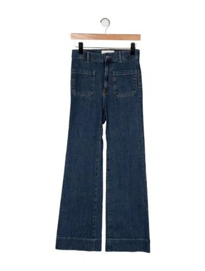 Pre-owned Jeanerica High-rise Flared Jeans In Blue