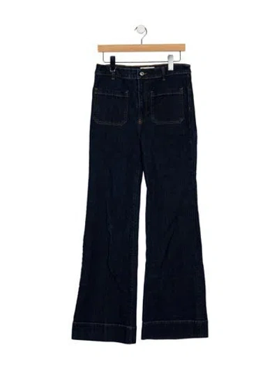 Pre-owned Jeanerica High-rise Flared Jeans In Blue