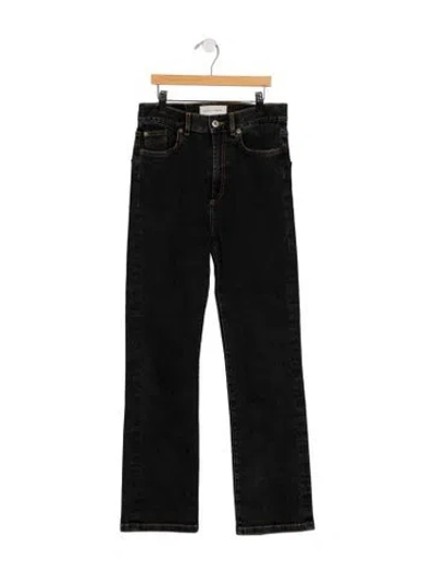Pre-owned Jeanerica High-rise Straight Leg Jeans In Black