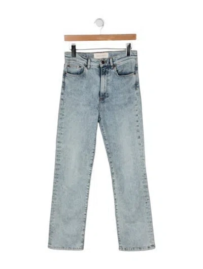 Pre-owned Jeanerica High-rise Straight Leg Jeans In Green