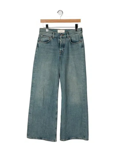 Pre-owned Jeanerica High-rise Wide Leg Jeans In Green