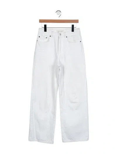 Pre-owned Jeanerica High-rise Wide Leg Jeans In White