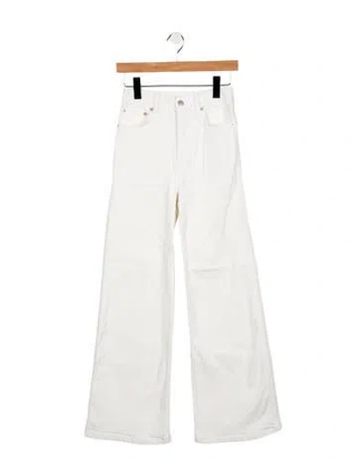 Pre-owned Jeanerica High-rise Wide Leg Jeans In White