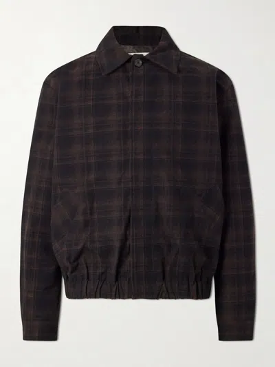 Jeanerica Jean Brown Checked Cotton And Wool-blend Jacket In Multi