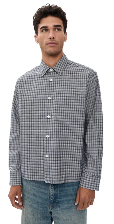 Jeanerica Juan Button Down Shirt Blue Flannel Check