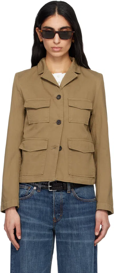 Jeanerica Khaki Carole Jacket In Brown