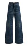 Jeanerica Kyoto Rigid Low-rise Flared Jeans In Blue