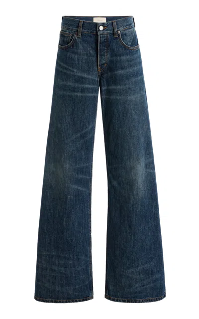Jeanerica Kyoto Rigid Low-rise Flared Jeans In Blue