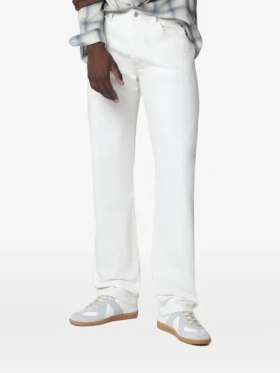 Jeanerica Logo-patch Straight-leg Jeans In White
