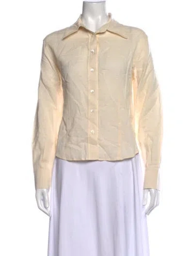 Pre-owned Jeanerica Long Sleeve Button-up Top W/ Tags In Neutrals
