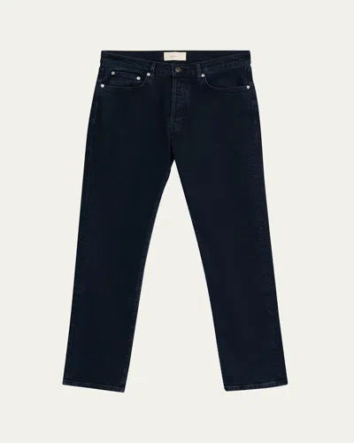 Jeanerica Men's Casual Dark Blue Denim Straight-leg Jeans