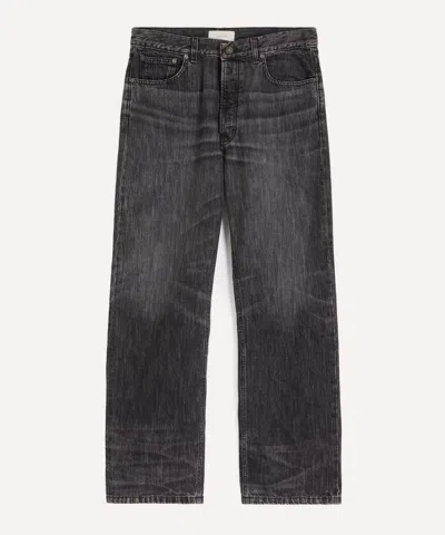 Jeanerica Mens Vega Wide Straight-leg Jeans In Black Righe