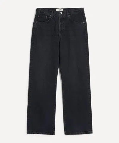 Jeanerica Mens Vega Wide Straight-leg Jeans In Blue Black