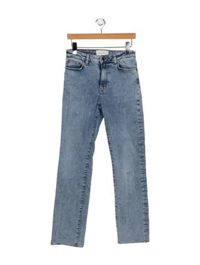 Pre-owned Jeanerica Mid-rise Straight Leg Jeans In Blue