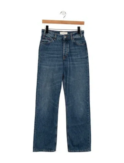Pre-owned Jeanerica Mid-rise Straight Leg Jeans In Blue