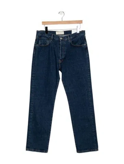Pre-owned Jeanerica Mid-rise Straight Leg Jeans In Blue