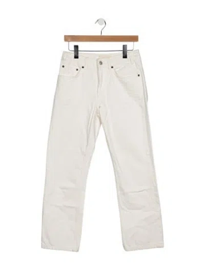 Pre-owned Jeanerica Mid-rise Straight Leg Jeans In White